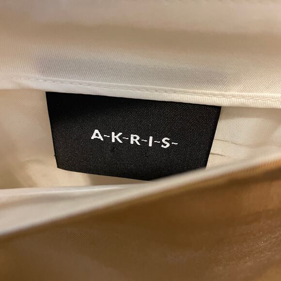 AKRIS 100% Silk Color Block Skirt | Brown, Cream US 10, F 42, D 40, Vents $1590 - Picture 2 of 11